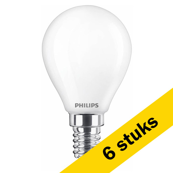 Aanbieding: 6x Philips LED lamp E14 | Kogel P45 | WarmGlow | Mat | 2200-2700K | Dimbaar | 3.4W (40W) LPH02589 - 1