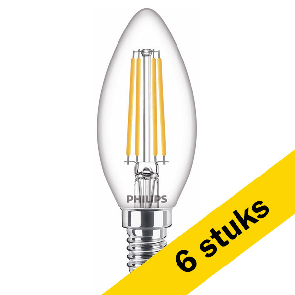 Aanbieding: 6x Philips LED lamp E14 | WarmGlow | Kaars B35 | Filament | 2200-2700K | Dimbaar | 3.4W (40W) LPH02560 - 1