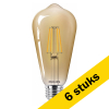 Aanbieding: 6x Philips LED lamp E27 | Edison ST64 | Filament | Goud | 1800K | 3.1W (25W) LPH03273 - 1
