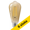 Aanbieding: 6x Philips LED lamp E27 | Edison ST64 | Filament | Goud | 1800K | 7W (40W) LPH03271 - 1