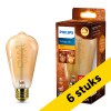Aanbieding: 6x Philips LED lamp E27 | Edison ST64 | Filament | Goud | 2200K | Dimbaar | 7.3W (60W) LPH04107 - 1