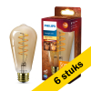 Aanbieding: 6x Philips LED lamp E27 | Edison ST64 | WarmGlow | Amber | Filament | 2200-2700K | 7W (50W) LPH03895 - 1