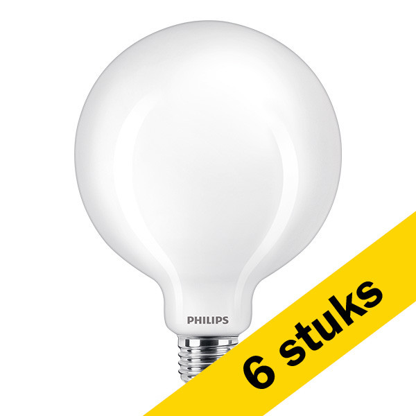 Philips Aanbieding: 6x Philips LED lamp E27 | Globe G120 | Mat | 4000K | 7W (60W)  LPH01337 - 1