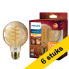 Aanbieding: 6x Philips LED lamp E27 | Globe G95 | WarmGlow | Amber | Filament | 2200-2700K | 7W (50W) LPH03897 - 1
