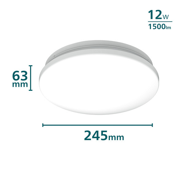 Philips Acuna plafondlamp met sensor | 2700K | Ø 24.5 cm | Wit | 12W  LPH03746 - 2