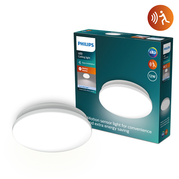 Philips Acuna plafondlamp met sensor | 4000K | Ø 24.5 cm | Wit | 12W  LPH03747 - 1