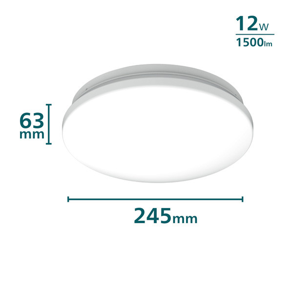 Philips Acuna plafondlamp met sensor | 4000K | Ø 24.5 cm | Wit | 12W  LPH03747 - 2