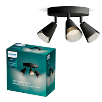 Philips Cleft plafondspot | 3x GU10 | Ronde basisplaat | Rookglas  LPH03769