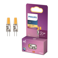 Philips G4 LED capsule | COB | Helder | 2700K | 1.7W (20W) 2 stuks  LPH03832