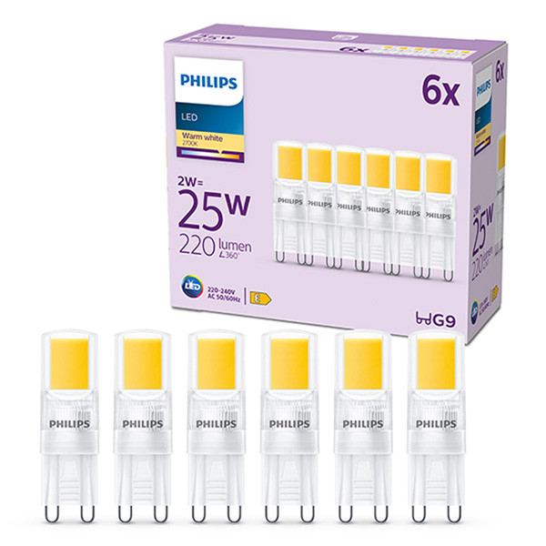 Philips G9 LED capsule | COB | Helder | 2700K | 2W (25W) | 6 stuks LPH03043 - 1