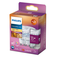 Philips GU10 LED spot | 2200-2700K | WarmGlow | 2.6W (35W) | 2 stuks LPH02689