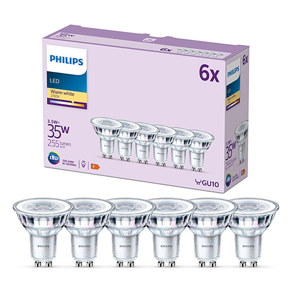 Philips GU10 LED spot | 2700K | 3.5W (35W) | 6 stuks  LPH03032 - 1