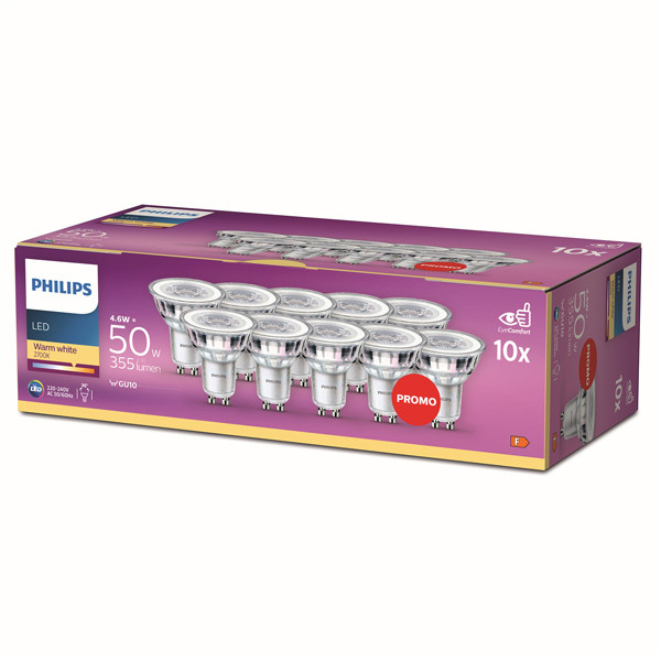 Philips GU10 LED spot | 2700K | 4.6W (50W) | 10 stuks  LPH02605 - 1