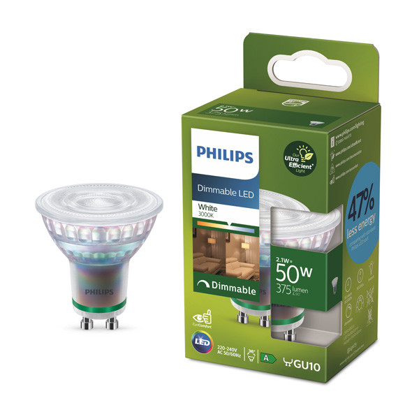 Philips GU10 LED spot | 3000K | Dimbaar | 2.1W (50W) LPH03794 - 1