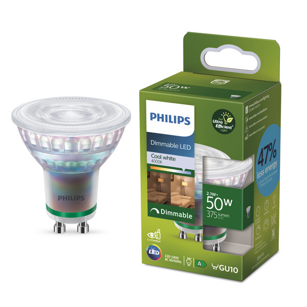 Philips GU10 LED spot | 4000K | Dimbaar | 2.1W (50W) LPH03792 - 1