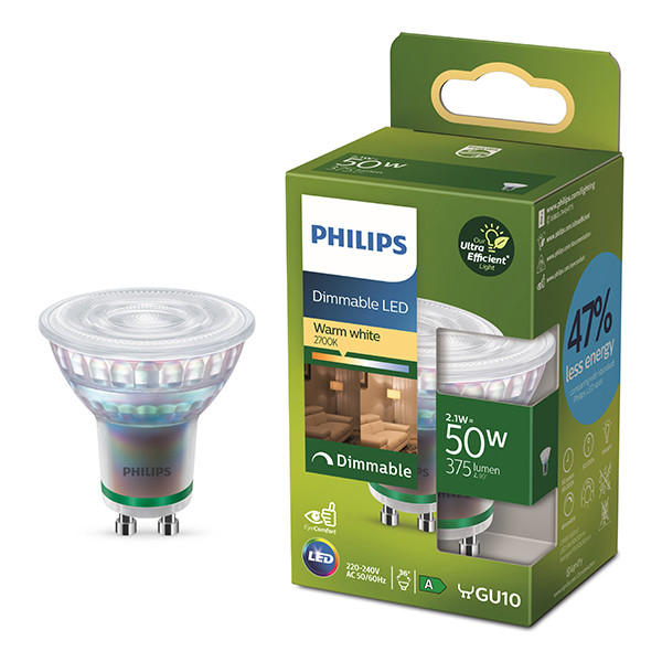 Philips GU10 LED spot | Ultra Efficient | 2700K | Dimbaar | 4W (60W) LPH04957 - 1