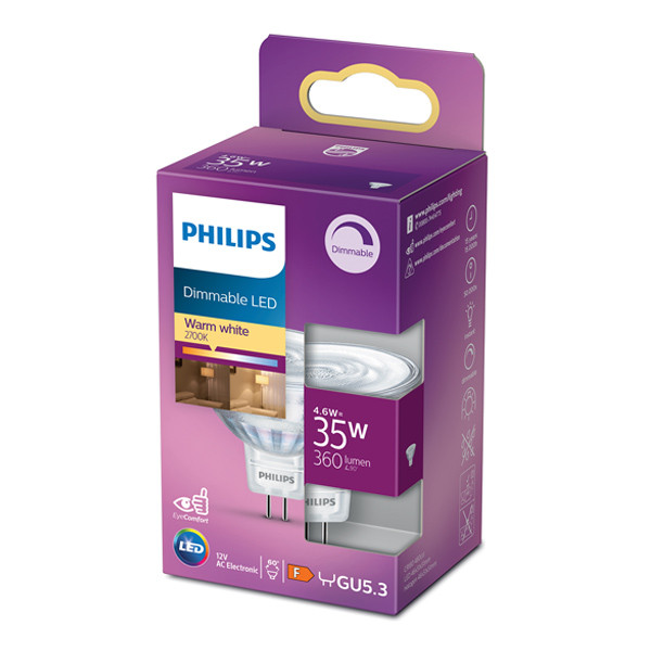 Philips GU5.3 LED spot | 2700K | 60° | Dimbaar | 4.6W (35W) LPH02619 - 2