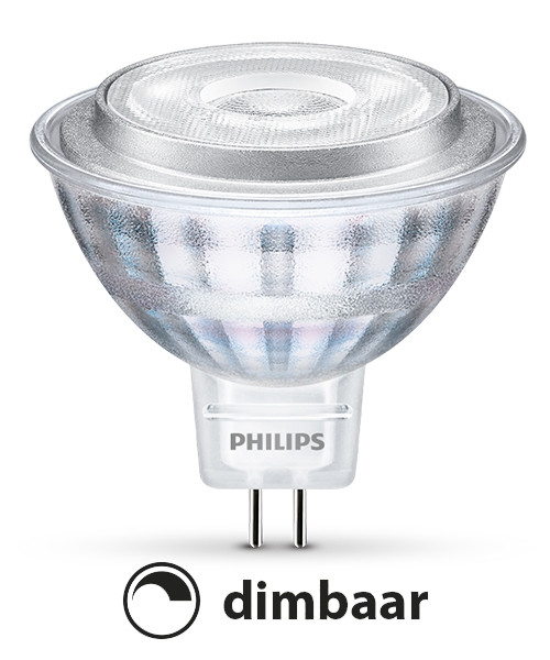 vrijgesteld Vegen Onzuiver Philips GU5.3 led-spot glas dimbaar 60° 7W (50W) Philips 123led.nl