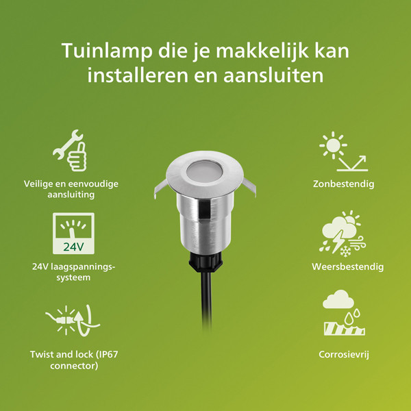 Philips GardenLink grondspot | Spore | 2700K | IP44 | 1W | 24V | Zilver | Uitbreiding  LPH03564 - 7