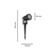 Philips GardenLink sokkellamp met spies | Caper | 2700K | IP44 | 4.5W | 24V | Zwart | Set van 3  LPH03571 - 3