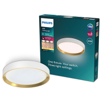 Philips Hanno plafondlamp | Ultra Efficient | SceneSwitch | 2700K | Ø 38.4 cm | Wit/Goud | 24W  LPH03745