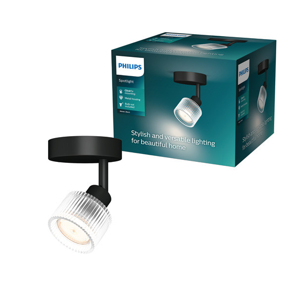 Philips Horen Led Opbouwspot | 1 spot | Zwart | GU10 fitting LPH05073 - 1