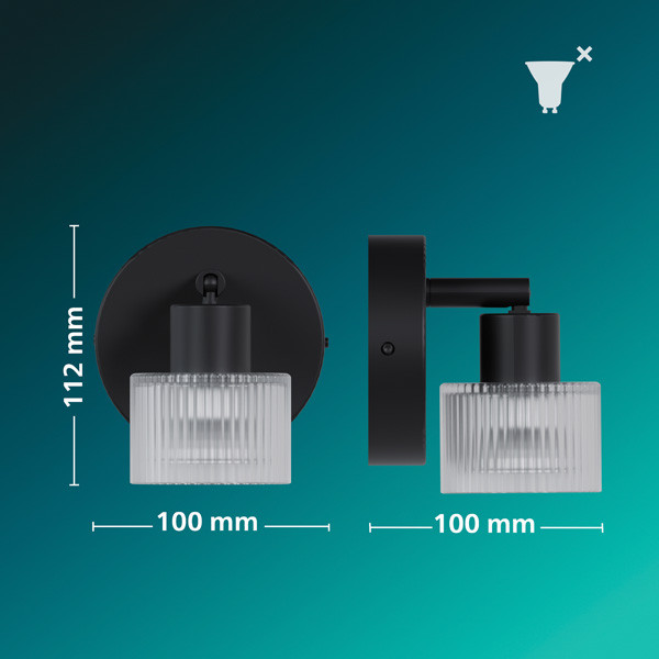 Philips Horen Led Opbouwspot | 1 spot | Zwart | GU10 fitting LPH05073 - 9
