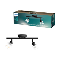 Philips Horen Led Opbouwspot | 2 spots | Zwart | GU10 fitting LPH05069