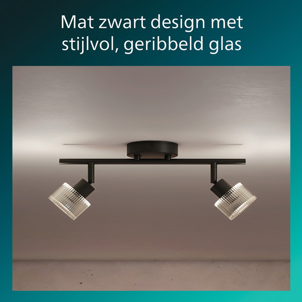 Philips Horen Led Opbouwspot | 2 spots | Zwart | GU10 fitting LPH05069 - 3
