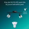Philips Horen Led Opbouwspot | 2 spots | Zwart | GU10 fitting LPH05069 - 6