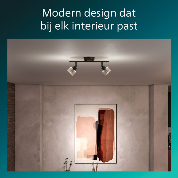 Philips Horen Led Opbouwspot | 2 spots | Zwart | GU10 fitting LPH05069 - 7