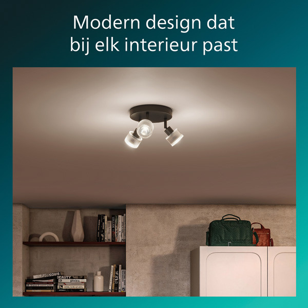 Philips Horen Led Opbouwspot | 3 spots | Ronde basisplaat | Zwart | GU10 fitting LPH05071 - 7