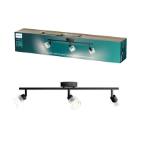 Philips Horen Led Opbouwspot | 3 spots | Zwart | GU10 fitting LPH05070