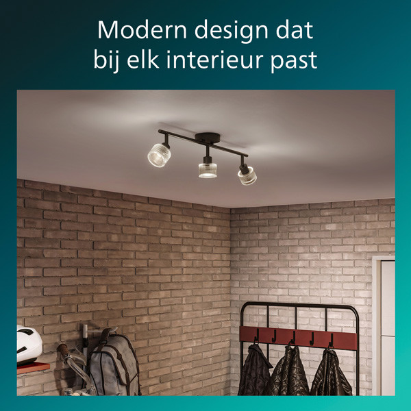 Philips Horen Led Opbouwspot | 3 spots | Zwart | GU10 fitting LPH05070 - 7