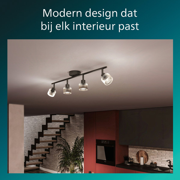 Philips Horen Led Opbouwspot | 4 spots | Zwart | GU10 fitting LPH05072 - 7