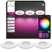 Aanbieding: 3x Philips Hue Slimme LED Downlight | Rond | Ø 9 cm | IP44 | White & Color Ambiance | Wit | Zigbee | 8.3W LPH05053