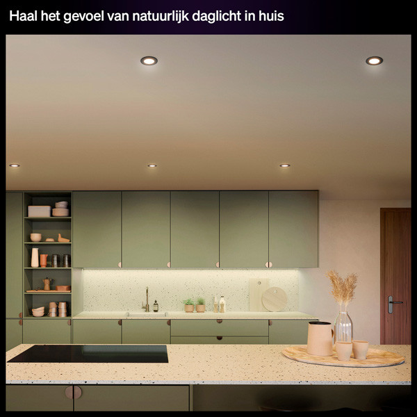 Aanbieding: 3x Philips Hue Slimme LED Downlight | Rond | Ø 9 cm | IP44 | White & Color Ambiance | Zwart | Zigbee | 8.3W LPH05052 - 5