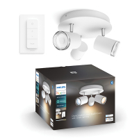 Philips Hue Adore Badkameropbouwspot | Rond | Wit | 3 spots | White Ambiance | incl. dimmer switch  LPH02839