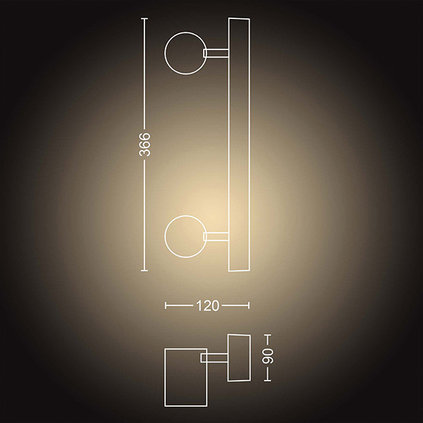 Philips Hue Adore Badkameropbouwspot | Wit | 2 spots | White Ambiance | incl. dimmer switch  LPH02837 - 3