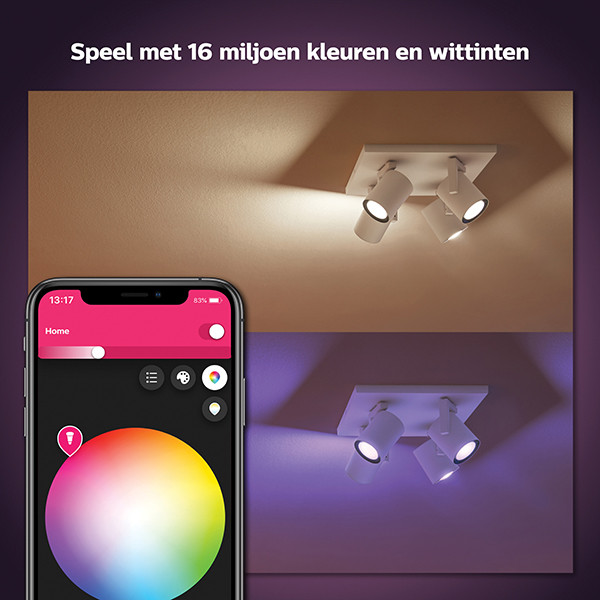 Philips Hue Argenta opbouwspot | Wit | White en Color Ambiance | 4 spots  LPH03915 - 5