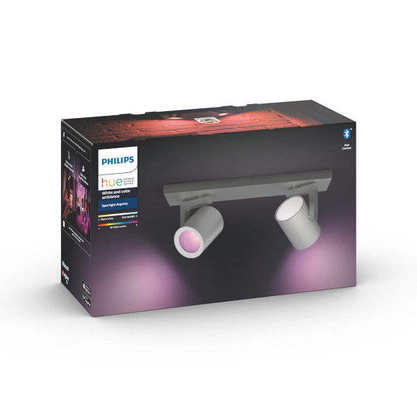 Philips Hue Argenta opbouwspot aluminium | White en Color Ambiance | 2 spots  LPH01554 - 3