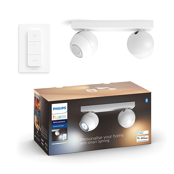 Philips Hue Buckram Opbouwspot | Wit | 2 spots | White Ambiance | incl. dimmer switch  LPH02795 - 1