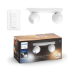 Philips Hue Buckram Opbouwspot | Wit | 2 spots | White Ambiance | incl. dimmer switch