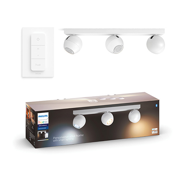 Philips Hue Buckram Opbouwspot | Wit | 3 spots | White Ambiance | incl. dimmer switch  LPH02797 - 1