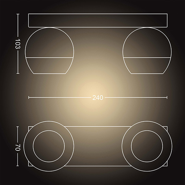 Philips Hue Buckram Opbouwspot | Zwart | 2 spots | White Ambiance | incl. dimmer switch  LPH02796 - 3