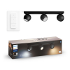 Philips Hue Buckram Opbouwspot | Zwart | 3 spots | White Ambiance | incl. dimmer switch  LPH02798