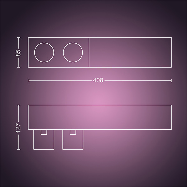 Philips Hue Centris opbouwspot | Wit | White en Color Ambiance | 2 spots | V2  LPH03926 - 3