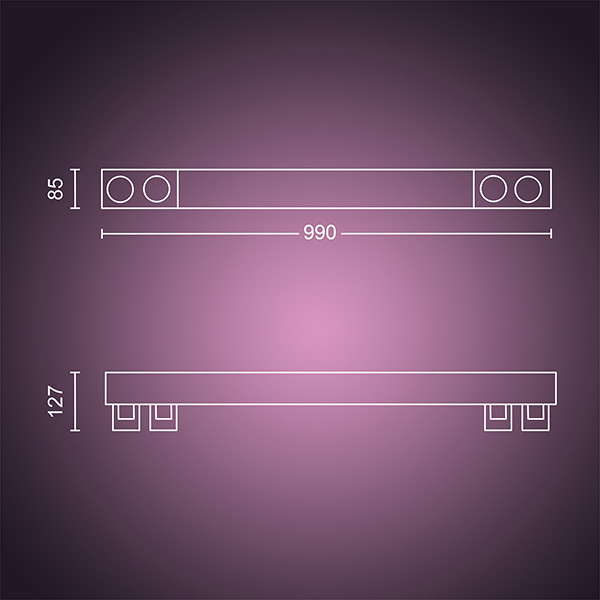 Philips Hue Centris opbouwspot | Wit | White en Color Ambiance | 4 spots | V2  LPH03930 - 3