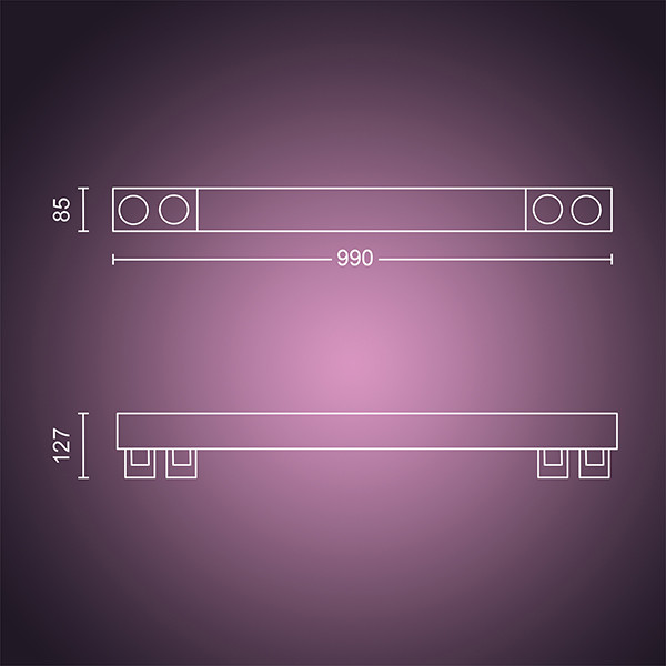 Philips Hue Centris opbouwspot | Zwart | White en Color Ambiance | 4 spots | V2  LPH03929 - 3