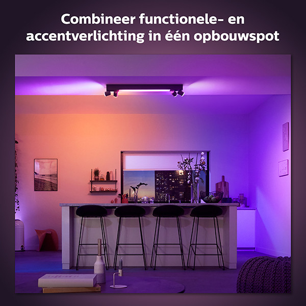 Philips Hue Centris opbouwspot | Zwart | White en Color Ambiance | 4 spots | V2  LPH03929 - 6